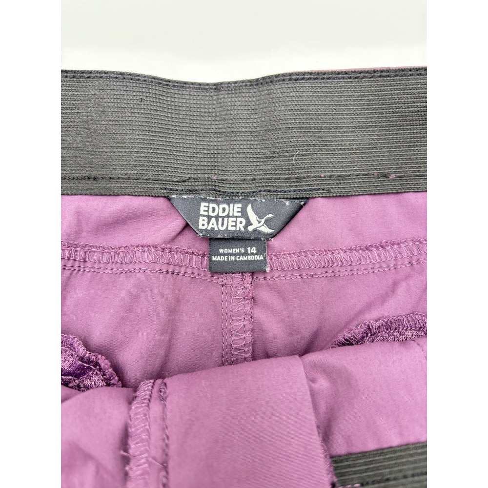 Eddie Bauer Shorts Womens 14 Purple Elastic Waist Outdoor Hiking Casual - Picture 2 of 8